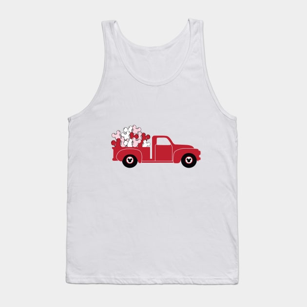 Mickey Valentine Love Heart Balloon Valentine Truck Tank Top by TheTreasureStash